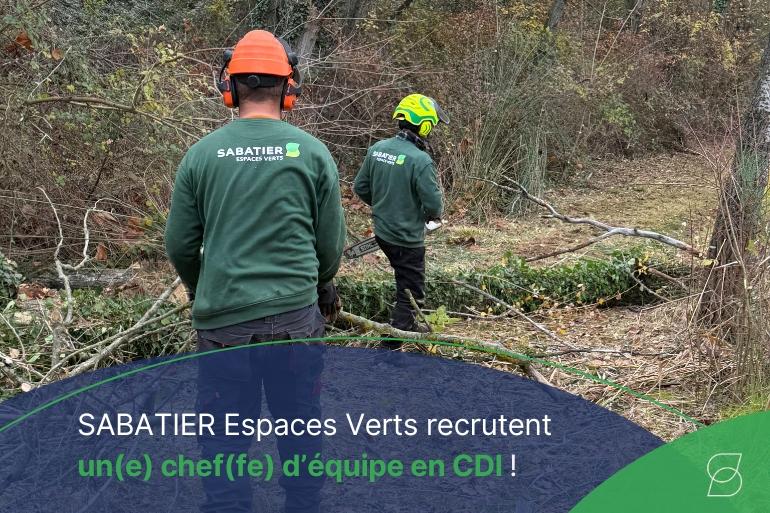 OFFRE D’EMPLOI – CHEF D’ÉQUIPE ESPACES VERTS (H/F) en CDI – SABATIER ESPACES VERTS