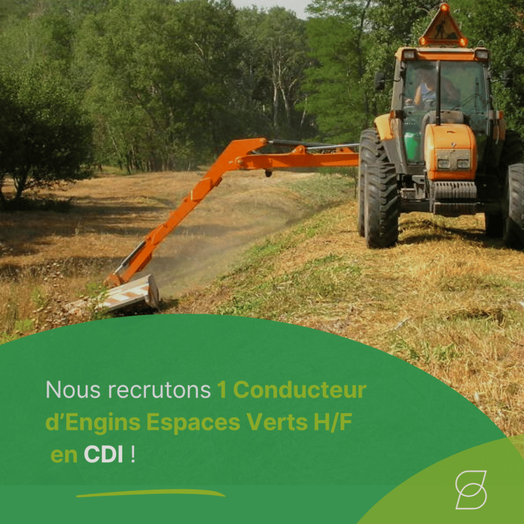 RECRUTEMENT - CONDUCTEUR D’ENGINS ESPACES VERTS (H/F) - CDI
